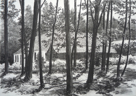 Koetshuis tussen de bomen